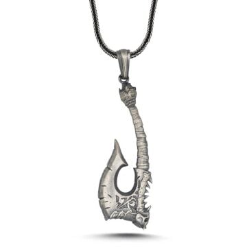 Viking İskandinav Savaşcı Baltası Üç Boyutlu 925 Ayar Gümüş Kolye