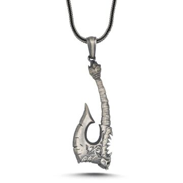 Viking İskandinav Savaşcı Baltası Üç Boyutlu 925 Ayar Gümüş Kolye