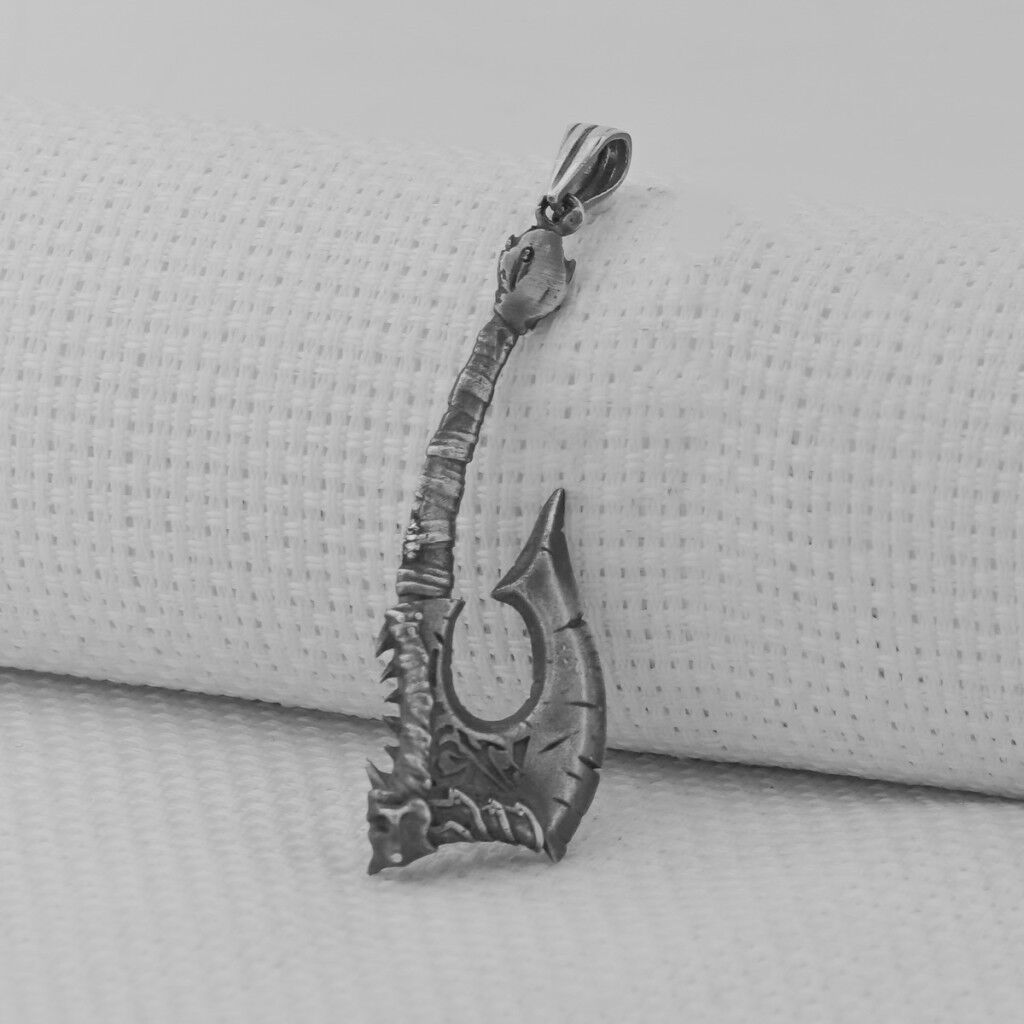 Viking İskandinav Savaşcı Baltası Üç Boyutlu 925 Ayar Gümüş Kolye Ucu