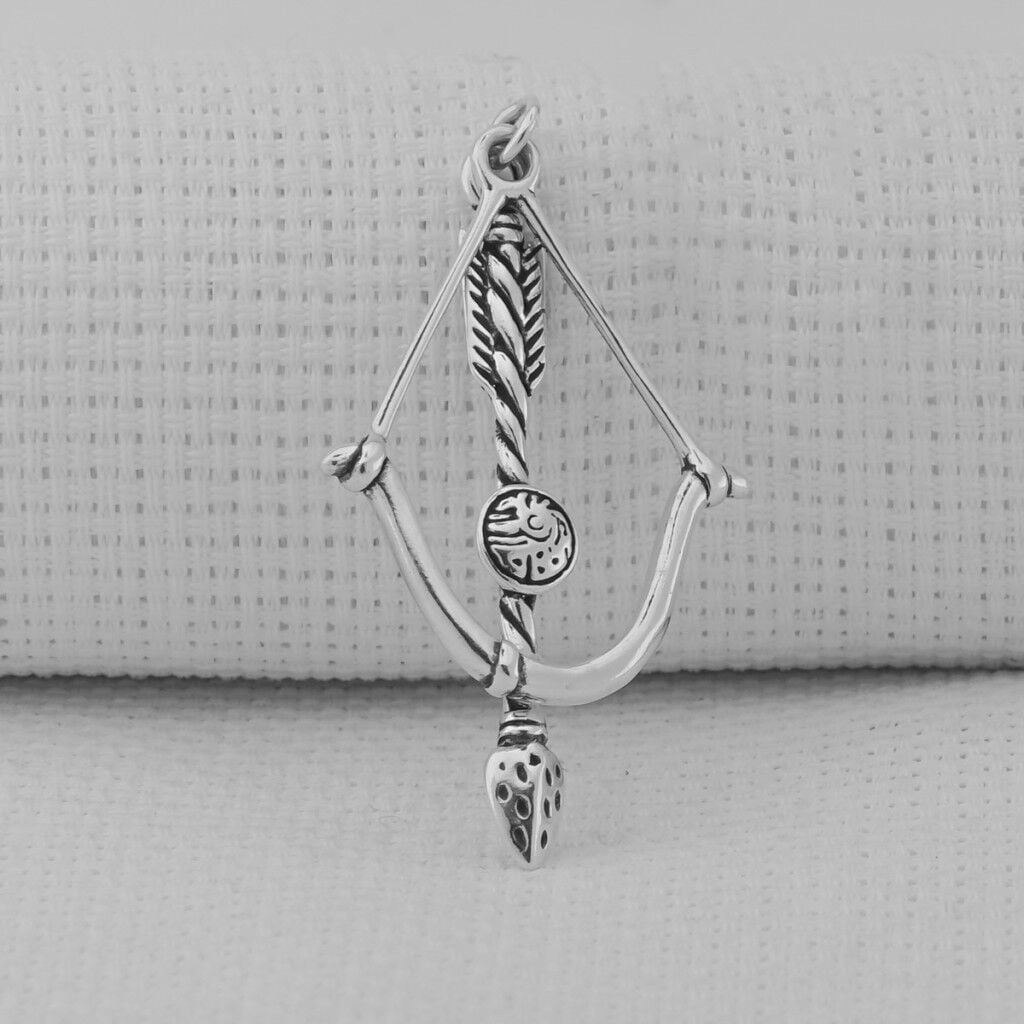 Ok ve Yay Tasarımlı 925 Ayar Gümüş Kolye Ucu