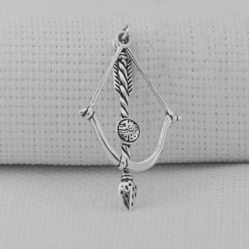 Ok ve Yay Tasarımlı 925 Ayar Gümüş Kolye Ucu