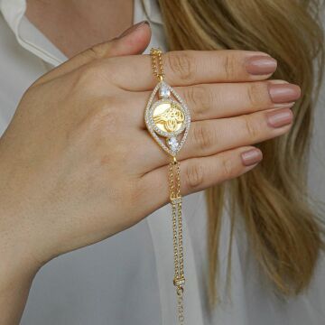 925 Ayar Gümüş Tuğra Desenli Bayan Set