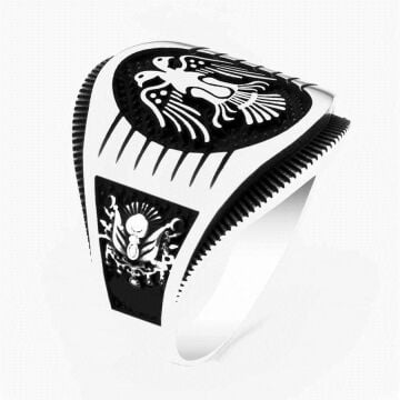 Çiftbaşlı Selçuklu Kartalı 925 Ayar Gümüş Yüzük