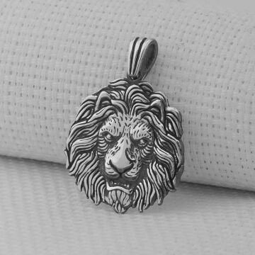 Yeleli Aslan 925 Ayar Erkek Gümüş Kolye Ucu