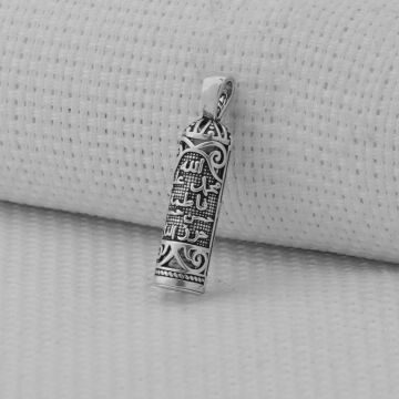 Allah(cc) Muhammed(S.a.v) Ali(r.a) yazılı Cevşeni Kebir 925 Ayar Gümüş Kolye Ucu