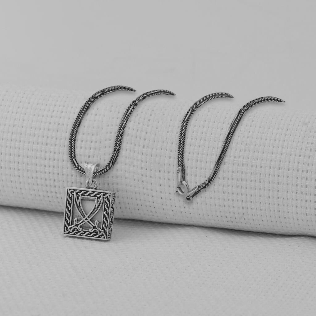 Cevşeni Kebir Dualı Zülfikar Kılıç Tasarımlı 925 Ayar Gümüş Kolye