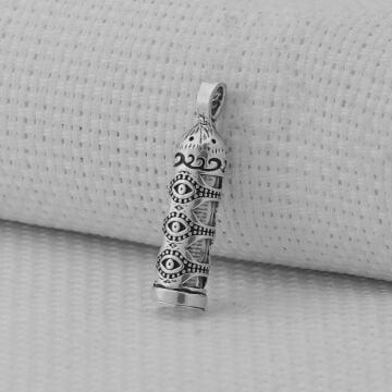 925 Ayar Göz Desenli Cevşeni Kebir Gümüş Kolye Ucu