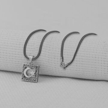 Cevşeni Kebir Dualı Türk Bayrak Tasarımlı 925 Ayar Gümüş Kolye