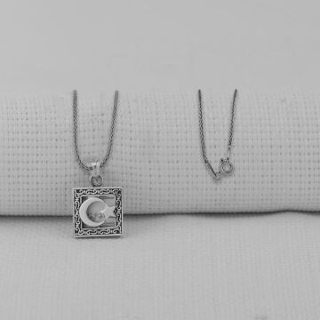 Cevşeni Kebir Dualı Türk Bayrak 925 Ayar Gümüş Kolye