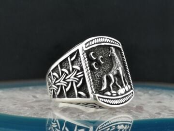 Üç Hilal Bozkurt Tasarımlı 925 Ayar Gümüş Yüzük