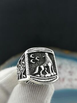 Üç Hilal Bozkurt Tasarımlı 925 Ayar Gümüş Yüzük