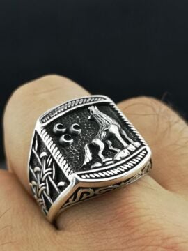 Üç Hilal Bozkurt Tasarımlı 925 Ayar Gümüş Yüzük