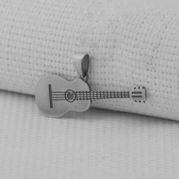 Gitar Tasarımlı 925 Ayar Gümüş Kolye Ucu