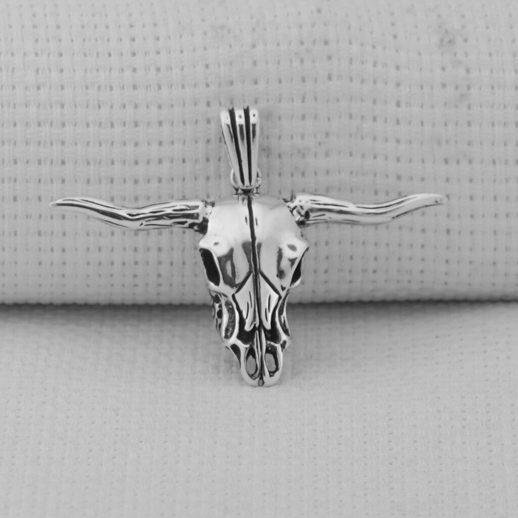 Boğa Kafatası 925 Ayar Erkek Gümüş Kolye Ucu