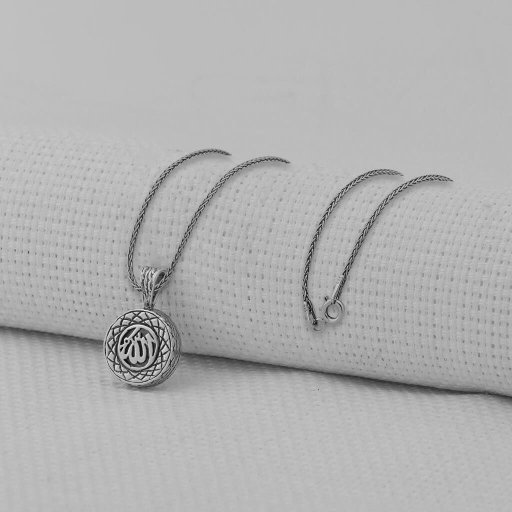 Cevşeni Kebir Dualı Allah Yazılı 925 Ayar Gümüş Kolye