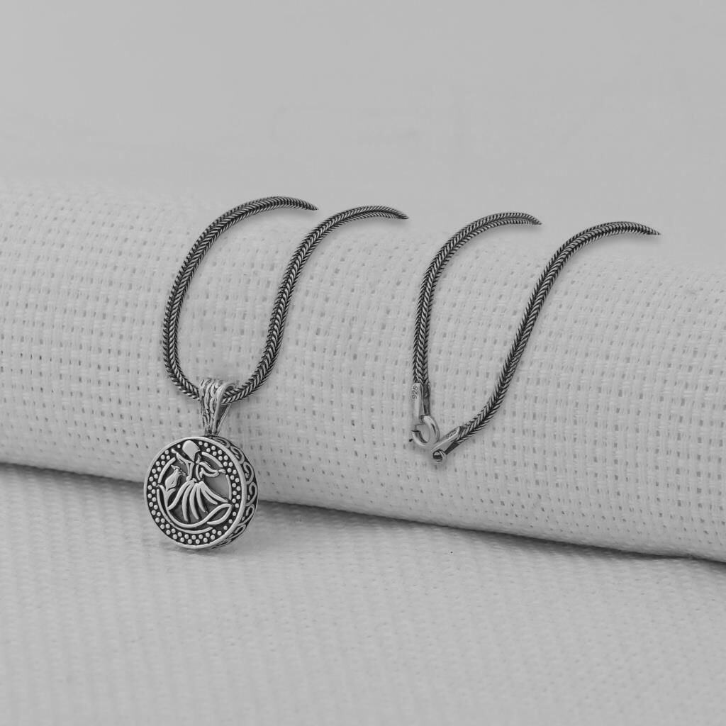 Cevşeni Kebir Dualı Mevlana 925 Ayar Gümüş Kolye