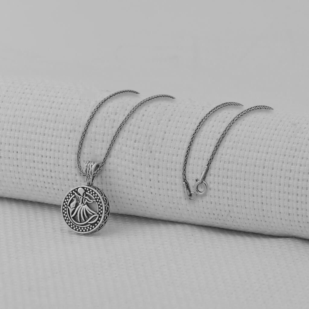 Cevşeni Kebir Dualı Mevlana 925 Ayar Gümüş Kolye