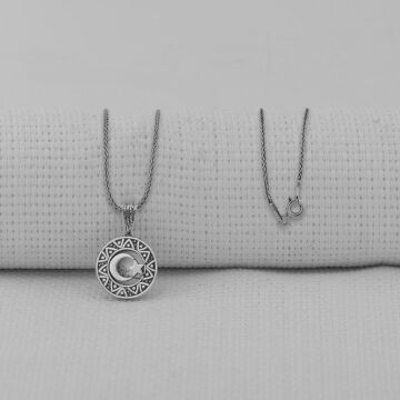 Cevşeni Kebir Dualı Türk Bayrak Tasarımlı 925 Ayar Gümüş Kolye