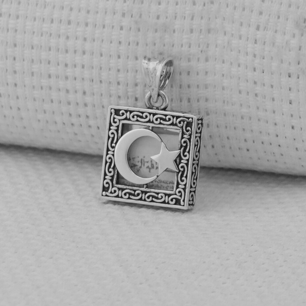 Ayyıldız Cevşeni Kebir Dualı 925 Ayar Gümüş Kolye Ucu