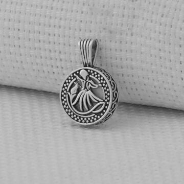 Semazen Tasarımlı Cevşeni Kebir Dualı 925 Ayar Gümüş Kolye Ucu