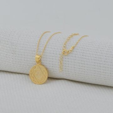 Mührü Süleyman Altın Kaplama 925 Ayar Gümüş Kolye