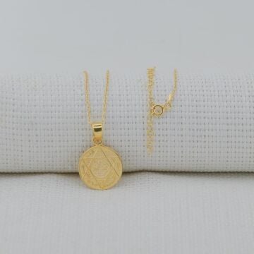 Mührü Süleyman Altın Kaplama 925 Ayar Gümüş Kolye