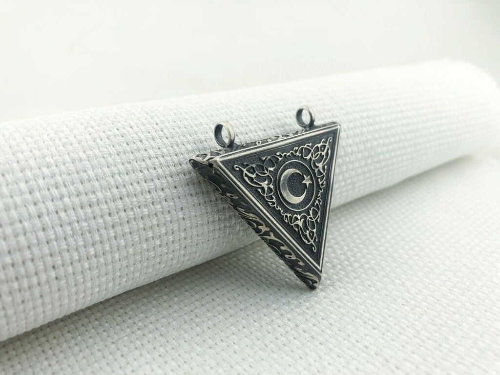 925 Ayar Ayyıldızlı Muska Kabı Gümüş Kolye Ucu