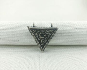 925 Ayar Ayyıldızlı Muska Kabı Gümüş Kolye Ucu