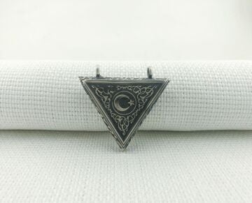 925 Ayar Ayyıldızlı Muska Kabı Gümüş Kolye Ucu