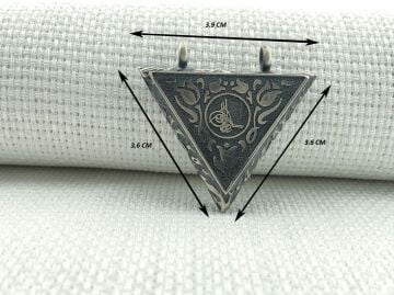 925 Ayar Gümüş Gül Desenli ve Osmanlı Tuğralı Muska Kabı Kolye