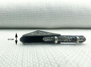 925 Ayar Gümüş Gül Desenli ve Osmanlı Tuğralı Muska Kabı Kolye