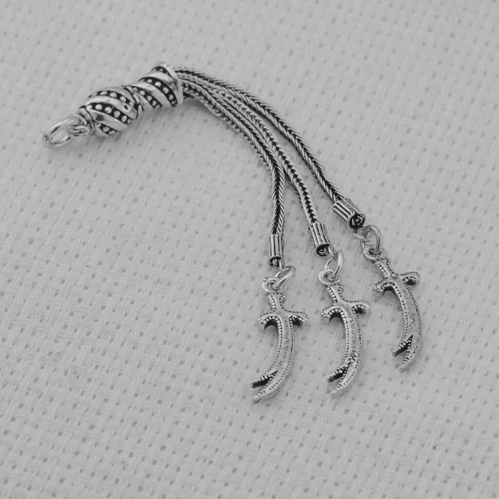 Kılıç Tasarımlı Gümüş Tesbih Püskülü