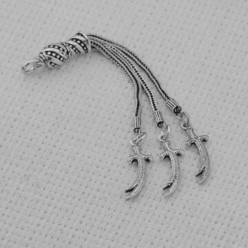 Kılıç Tasarımlı Gümüş Tesbih Püskülü