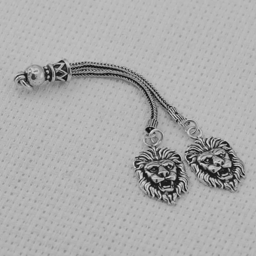 Aslan Tasarımlı Gümüş Tesbih Püskülü