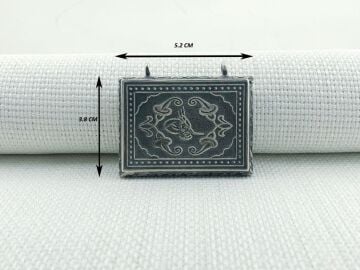 925 Ayar Gümüş Osmanlı Tuğralı Kral Zincirli Muska Kabı Kolye