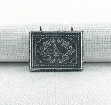 925 Ayar Gümüş Osmanlı Tuğralı Muska Kabı Kolye Ucu