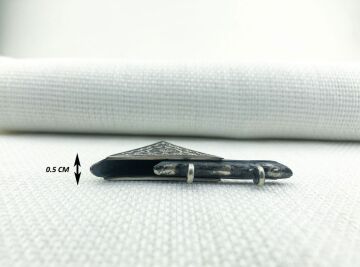 925 Ayar Gümüş Osmanlı Tuğralı Üçgen Muska Kabı Kolye Ucu