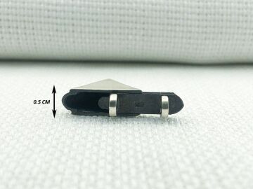 925 Ayar Osmanlı Tuğralı Üçgen Muska Kabı Gümüş Kolye