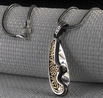 925 Ayar Bıçak Tasarımlı Gümüş Kolye