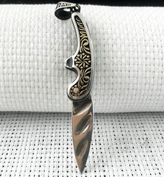 925 Ayar Bıçak Tasarımlı Gümüş Kolye Ucu