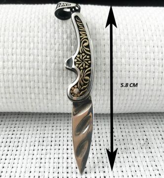 925 Ayar Bıçak Tasarımlı Gümüş Kolye Ucu