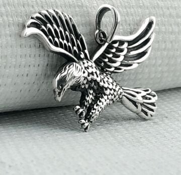 925 Ayar Kartal Tasarımlı Gümüş Kolye Ucu