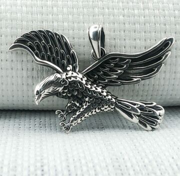 925 Ayar Kartal Tasarımlı Gümüş Kolye Ucu