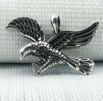 925 Ayar Kartal Tasarımlı Gümüş Kolye Ucu