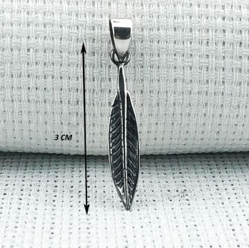 925 Ayar Kuş Tüyü Gümüş Kolye