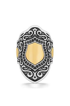 Desenli Ayarlanabilir 925 Ayar Gümüş Baş Parmak Zihgir Yüzük