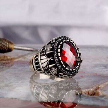 ZİRKON TAŞLI MİNARE MODEL 925 AYAR GÜMÜŞ ERKEK YÜZÜK