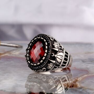 ZİRKON TAŞLI MİNARE MODEL 925 AYAR GÜMÜŞ ERKEK YÜZÜK