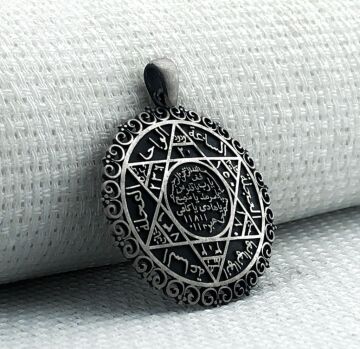 925 Ayar Mührü Süleyman Gümüş Kolye Ucu