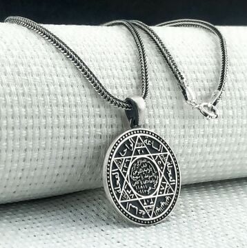 925 Ayar Süleyman Mührü Gümüş Kolye